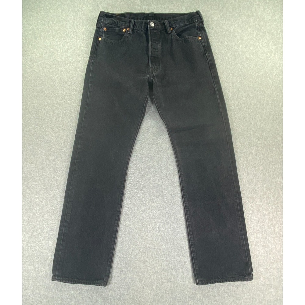 Levis 501 XX Jeans Mens 34x34 (Fits 32x32) Black Classic Cotton Denim Button Fly